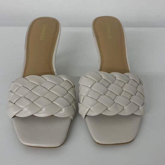 Express Braided Faux Leather Heeled Sandals Size 7.5 - Picture 3 of 5
